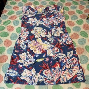 Axyeh Floral Shift Tank Dress Size L Scoop Neck Adventure Resort Cottage